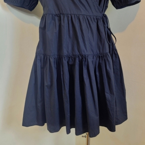 JCrew Puff Sleeve Wrap Tiered Dress Size Medium - Picture 7 of 15